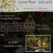 Ingooood- Jigsaw Puzzle 1000 Pieces- Sneak Peek Series-Creekside Lodge_IG-0689 Entertainment Toys for Adult Graduation or Birthday Gift Home Decor - Ingooood