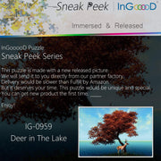 Ingooood-Jigsaw Puzzle 1000 Pieces-Sneak Peek Series-Deer in The Lake_IG-0959 Entertainment Toys for Graduation or Birthday Gift Home Decor - Ingooood
