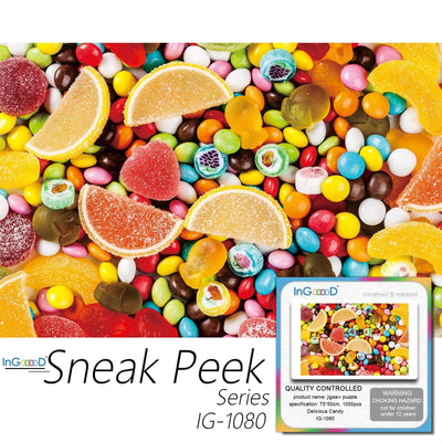 Ingooood-Jigsaw Puzzle 1000 Pieces-Sneak Peek Series- Delicious Candy_IG-1080 Entertainment Toys for Graduation or Birthday Gift Home Decor - Ingooood