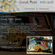 Ingooood-Jigsaw Puzzle 1000 Pieces-Sneak Peek Series-Dilapidated School Bus_IG-1232 Entertainment Toys for Adult Special Graduation or Birthday Gift Home Decor - Ingooood