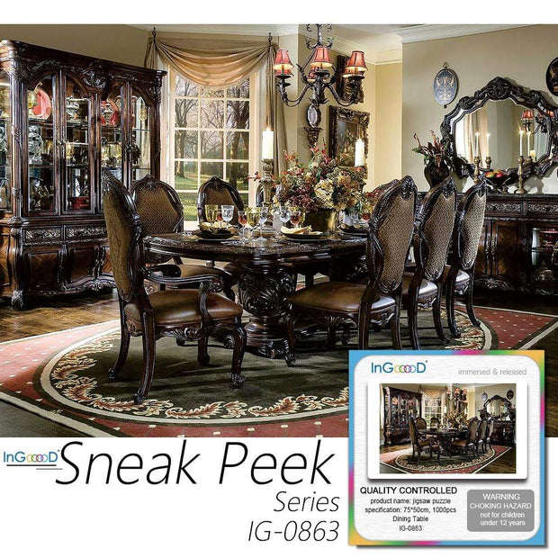 Ingooood-Jigsaw Puzzle 1000 Pieces-Sneak Peek Series- Dining Table_IG-0863 Entertainment Toys for Adult Special Graduation or Birthday Gift Home Decor - Ingooood