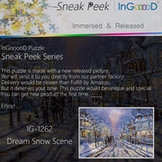 Ingooood-Jigsaw Puzzle 1000 Pieces-Sneak Peek Series-Dream Snow Scene_IG-1262 Entertainment Toys for Adult Special Graduation or Birthday Gift Home Decor - Ingooood