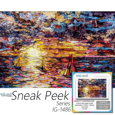 Ingooood-Jigsaw Puzzle 1000 Pieces-Sneak Peek Series-Dusk coast_IG-1486 Entertainment Toys for Adult Graduation or Birthday Gift Home Decor - Ingooood