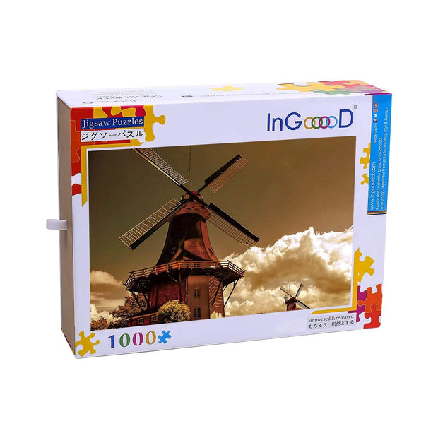 Ingooood-Jigsaw Puzzle 1000 Pieces-Sneak Peek Series-Dutch windmills_IG-1511 Entertainment Toys for Adult Graduation or Birthday Gift Home Decor - Ingooood