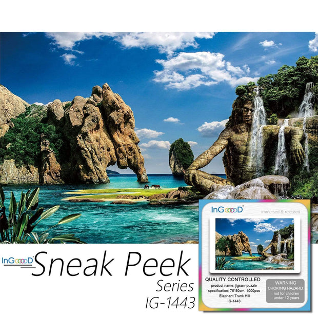 Ingooood-Jigsaw Puzzle 1000 Pieces-Sneak Peek Series-Elephant Trunk Hill_IG-1443 Entertainment Toys for Adult Graduation or Birthday Gift Home Decor - Ingooood