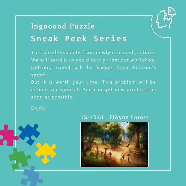 Ingooood-Jigsaw Puzzle 1000 Pieces-Sneak Peek Series-Elwynn Forest_IG-1538 Entertainment Toys for Adult Graduation or Birthday Gift Home Decor - Ingooood_US