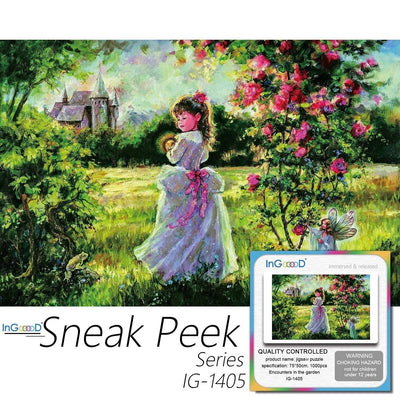 Ingooood-Jigsaw Puzzle 1000 Pieces-Sneak Peek Series-Encounters in The Garden_IG-1405 Entertainment Toys for Adult Special Graduation or Birthday Gift Home Decor - Ingooood