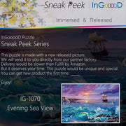 Ingooood- Jigsaw Puzzle 1000 Pieces- Sneak Peek Series-Evening Sea View_IG-1070 Entertainment Toys for Adult Graduation or Birthday Gift Home Decor - Ingooood