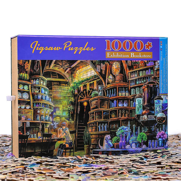 Ingooood-Jigsaw Puzzle 1000 Pieces-Sneak Peek Series-Exhibition Bookstore - Ingooood