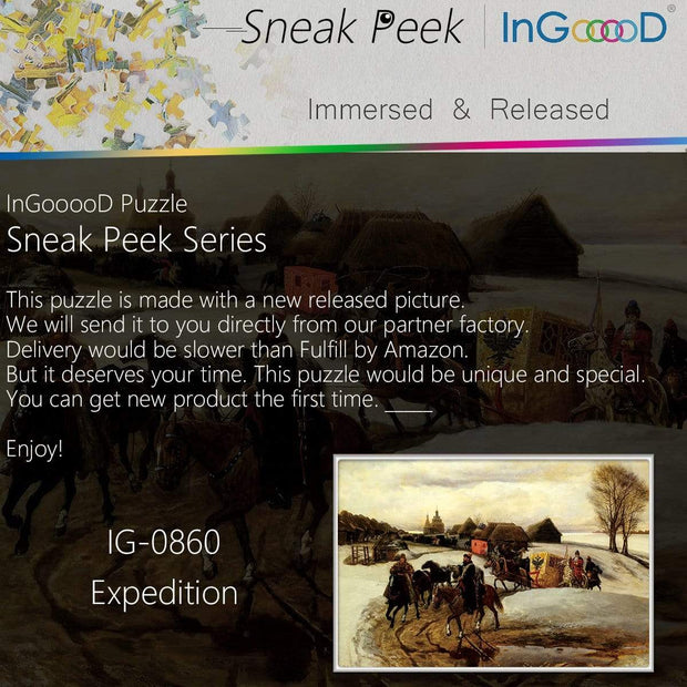 Ingooood- Jigsaw Puzzle 1000 Pieces- Sneak Peek Series- Expedition_IG-0860 Entertainment Toys for Adult Special Graduation or Birthday Gift Home Decor - Ingooood
