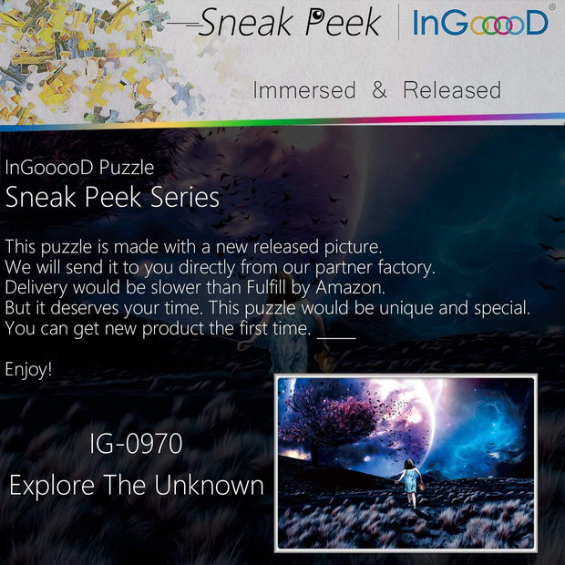 Ingooood-Jigsaw Puzzle 1000 Pieces-Sneak Peek Series-Explore The Unknown_IG-0970 Entertainment Toys for Graduation or Birthday Gift Home Decor - Ingooood