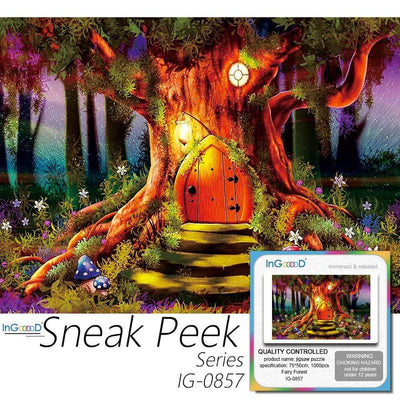 Ingooood-Jigsaw Puzzle 1000 Pieces- Sneak Peek Series-Fairy Forest_IG-0857 Entertainment Toys for Adult Special Graduation or Birthday Gift Home Decor - Ingooood