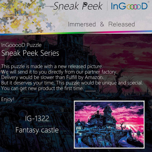 Ingooood-Jigsaw Puzzle 1000 Pieces-Sneak Peek Series-Fantasy Castle_IG-1322 Entertainment Toys for Adult Special Graduation or Birthday Gift Home Decor - Ingooood