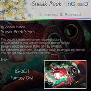 Ingooood-Jigsaw Puzzle 1000 Pieces- Sneak Peek Series- Fantasy Owl_IG-0621 Entertainment Toys for Adult Special Graduation or Birthday Gift Home Decor - Ingooood