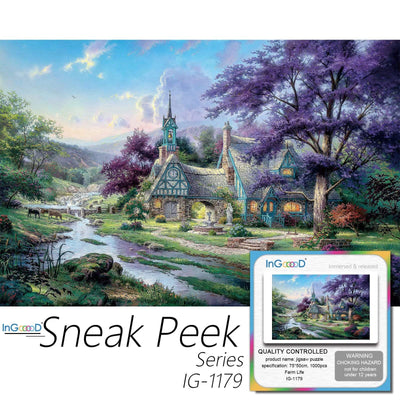 Ingooood-Jigsaw Puzzle 1000 Pieces-Sneak Peek Series- Farm Life_IG-1179 Entertainment Toys for Adult Special Graduation or Birthday Gift Home Decor - Ingooood