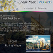 Ingooood-Jigsaw Puzzle 1000 Pieces-Sneak Peek Series-Fishing Village_IG-0977 Entertainment Toys for Graduation or Birthday Gift Home Decor - Ingooood