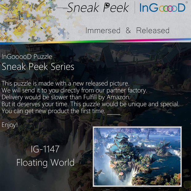 Ingooood-Jigsaw Puzzle 1000 Pieces-Sneak Peek Series-Floating World_IG-1147 Entertainment Toys for Adult Special Graduation or Birthday Gift Home Decor - Ingooood