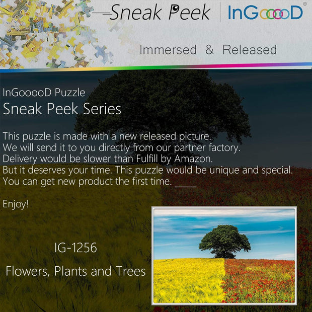 Ingooood-Jigsaw Puzzle 1000 Pieces-Sneak Peek Series-Flowers, Plants and Trees_IG-1256 Entertainment Toys for Adult Special Graduation or Birthday Gift Home Decor - Ingooood
