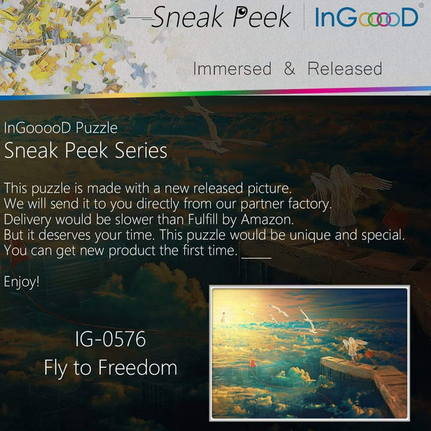 Ingooood- Jigsaw Puzzle 1000 Pieces- Sneak Peek Series-Fly to Freedom_IG-0576 Entertainment Toys for Graduation or Birthday Gift Home Decor - Ingooood