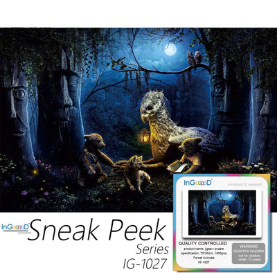 Ingooood-Jigsaw Puzzle 1000 Pieces-Sneak Peek Series-Forest Animals_IG-1027 Entertainment Toy for Adult Special Graduation or Birthday Gift Home Decor - Ingooood