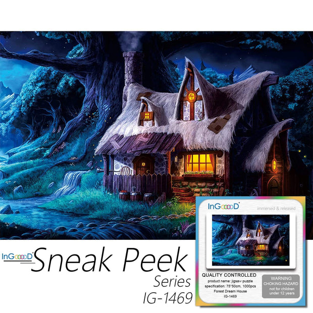 Ingooood-Jigsaw Puzzle 1000 Pieces-Sneak Peek Series-Forest Dream House_IG-1469 Entertainment Toys for Adult Graduation or Birthday Gift Home Decor - Ingooood