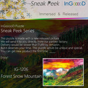 Ingooood-Jigsaw Puzzle 1000 Pieces-Sneak Peek Series-Forest Snow Mountain_IG-1206 Entertainment Toys for Adult Special Graduation or Birthday Gift Home Decor - Ingooood