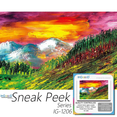 Ingooood-Jigsaw Puzzle 1000 Pieces-Sneak Peek Series-Forest Snow Mountain_IG-1206 Entertainment Toys for Adult Special Graduation or Birthday Gift Home Decor - Ingooood
