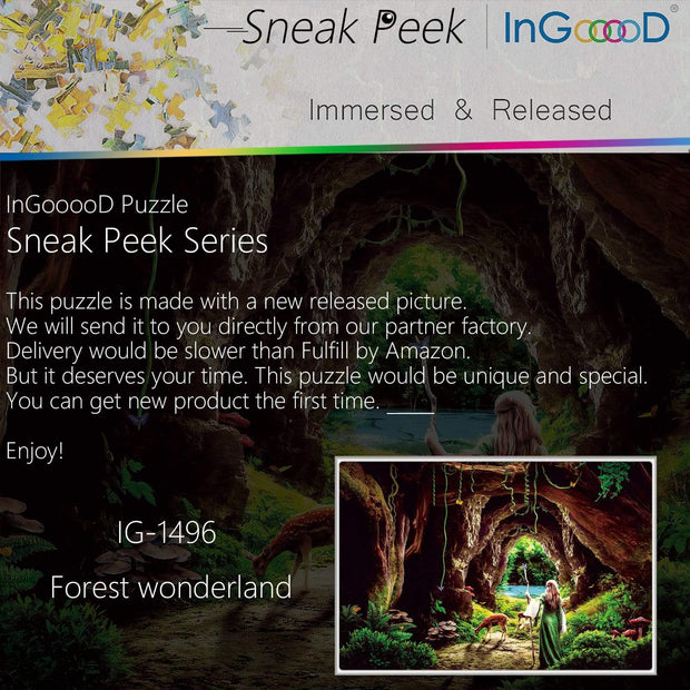 Ingooood-Jigsaw Puzzle 1000 Pieces-Sneak Peek Series-Forest wonderland_IG-1496 Entertainment Toys for Adult Graduation or Birthday Gift Home Decor - Ingooood