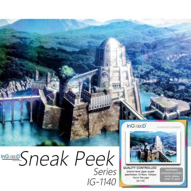 Ingooood-Jigsaw Puzzle 1000 Pieces-Sneak Peek Series- Fort in The Lake_IG-1140 Entertainment Toys for Special Graduation or Birthday Gift Home Decor - Ingooood