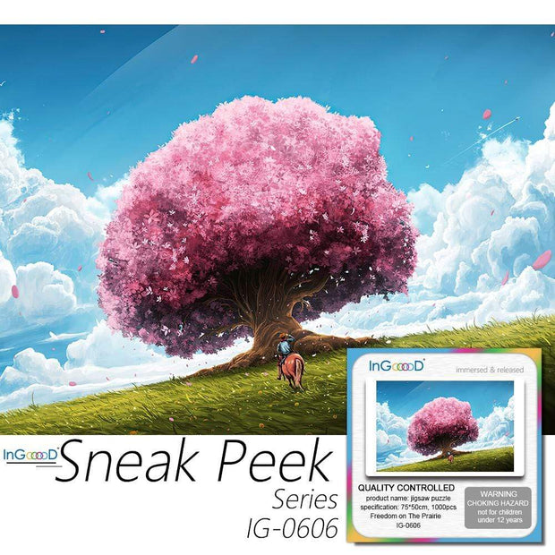 Ingooood- Jigsaw Puzzle 1000 Pieces- Sneak Peek Series- Freedom on The Prairie_IG-0606 Entertainment Toys for Graduation or Birthday Gift Home Decor - Ingooood