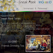 Ingooood-Jigsaw Puzzle 1000 Pieces-Sneak Peek Series- Friends Drinking Tea_IG-0990 Entertainment Toys for Graduation or Birthday Gift Home Decor - Ingooood