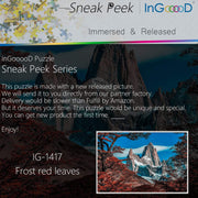 Ingooood-Jigsaw Puzzle 1000 Pieces-Sneak Peek Series-Frost red Leaves_IG-1417 Entertainment Toys for Adult Special Graduation or Birthday Gift Home Decor - Ingooood