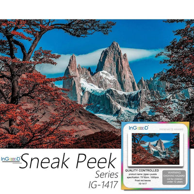 Ingooood-Jigsaw Puzzle 1000 Pieces-Sneak Peek Series-Frost red Leaves_IG-1417 Entertainment Toys for Adult Special Graduation or Birthday Gift Home Decor - Ingooood