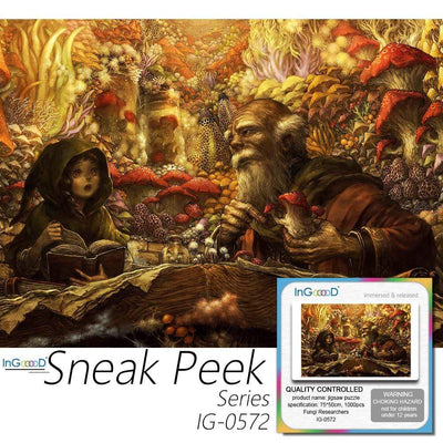 Ingooood- Jigsaw Puzzle 1000 Pieces- Sneak Peek Series- Fungi Researchers_IG-0572 Entertainment Toys for Graduation or Birthday Gift Home Decor - Ingooood