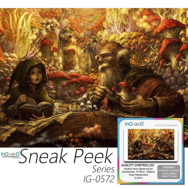 Ingooood- Jigsaw Puzzle 1000 Pieces- Sneak Peek Series- Fungi Researchers_IG-0572 Entertainment Toys for Graduation or Birthday Gift Home Decor - Ingooood