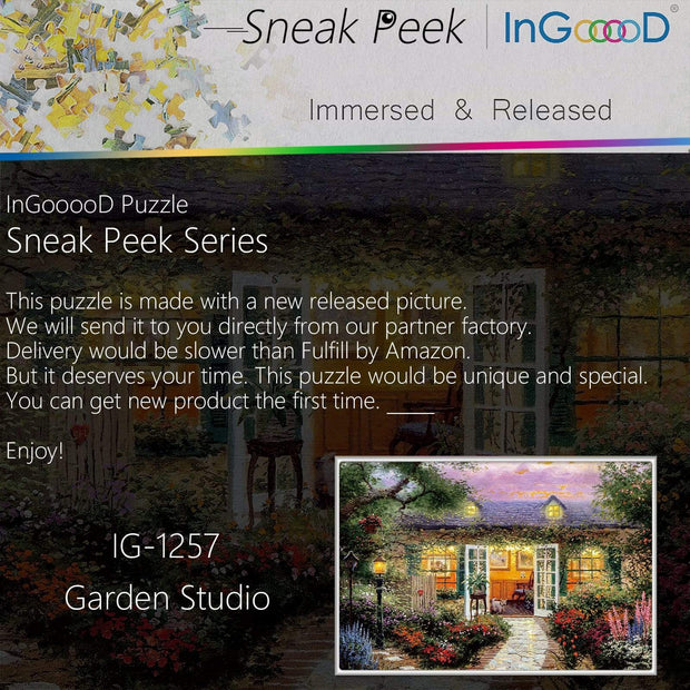 Ingooood-Jigsaw Puzzle 1000 Pieces-Sneak Peek Series-Garden Studio_IG-1257 Entertainment Toys for Adult Special Graduation or Birthday Gift Home Decor - Ingooood