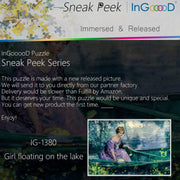 Ingooood-Jigsaw Puzzle 1000 Pieces-Sneak Peek Series-Girl Floating on The Lake_IG-1380 Entertainment Toys for Adult Special Graduation or Birthday Gift Home Decor - Ingooood