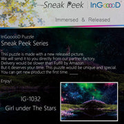 Ingooood-Jigsaw Puzzle 1000 Pieces-Sneak Peek Series-Girl Under The Stars_IG-1032 Entertainment Toys for Graduation or Birthday Gift Home Decor - Ingooood