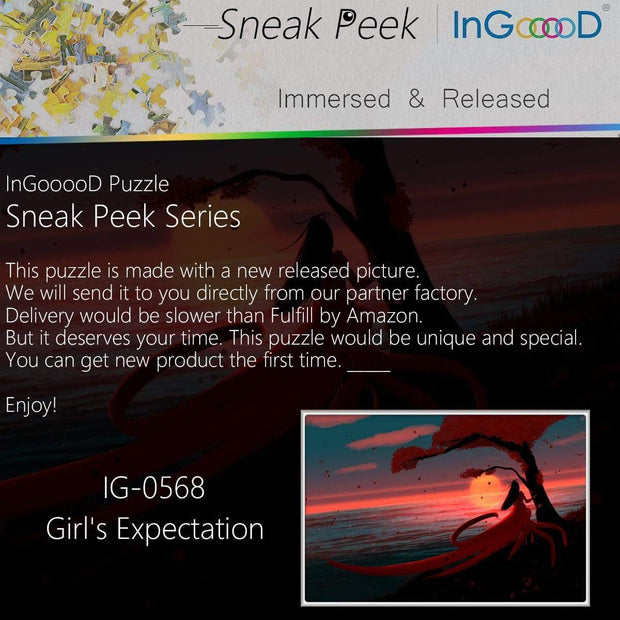 Ingooood- Jigsaw Puzzle 1000 Pieces- Sneak Peek Series-Girl's Expectation_IG-0568 Entertainment Toys for Adult Graduation or Birthday Gift Home Decor - Ingooood
