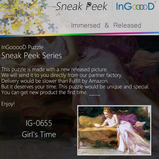Ingooood- Jigsaw Puzzle 1000 Pieces- Sneak Peek Series-Girl's Time_IG-0655 Entertainment Toys for Adult Special Graduation or Birthday Gift Home Decor - Ingooood