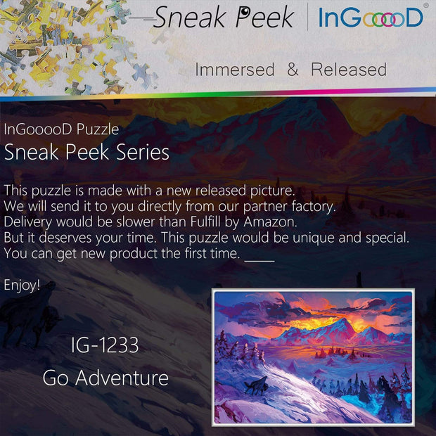 Ingooood-Jigsaw Puzzle 1000 Pieces-Sneak Peek Series-Go Adventure_IG-1233 Entertainment Toys for Adult Special Graduation or Birthday Gift Home Decor - Ingooood