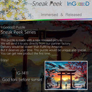 Ingooood-Jigsaw Puzzle 1000 Pieces-Sneak Peek Series-God Torii Before Sunset_IG-1411 Entertainment Toys for Adult Special Graduation or Birthday Gift Home Decor - Ingooood