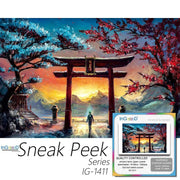 Ingooood-Jigsaw Puzzle 1000 Pieces-Sneak Peek Series-God Torii Before Sunset_IG-1411 Entertainment Toys for Adult Special Graduation or Birthday Gift Home Decor - Ingooood