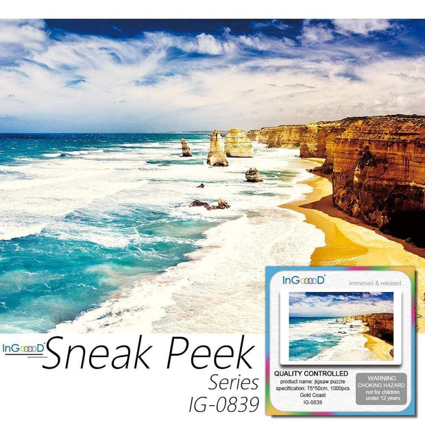 Ingooood- Jigsaw Puzzle 1000 Pieces- Sneak Peek Series-Gold Coast_IG-0839 Entertainment Toys for Adult Special Graduation or Birthday Gift Home Decor - Ingooood
