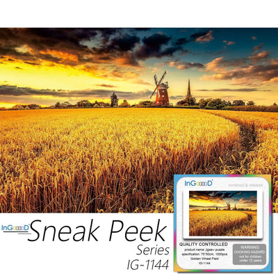 Ingooood-Jigsaw Puzzle 1000 Pieces-Sneak Peek Series- Golden Wheat Field_IG-1144 Entertainment Toys for Special Graduation or Birthday Gift Home Decor - Ingooood