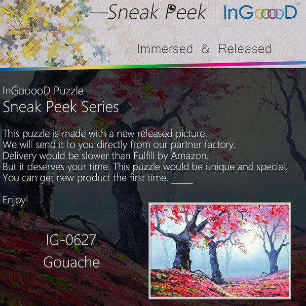 Ingooood- Jigsaw Puzzle 1000 Pieces- Sneak Peek Series-Gouache_IG-0627 Entertainment Toys for Adult Special Graduation or Birthday Gift Home Decor - Ingooood