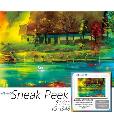 Ingooood-Jigsaw Puzzle 1000 Pieces-Sneak Peek Series-Green Light Miracle_IG-1348 Entertainment Toys for Adult Special Graduation or Birthday Gift Home Decor - Ingooood