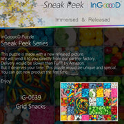 Ingooood- Jigsaw Puzzle 1000 Pieces- Sneak Peek Series-Grid Snacks_IG-0639 Entertainment Toys for Adult Special Graduation or Birthday Gift Home Decor - Ingooood