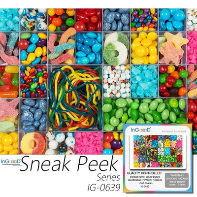 Ingooood- Jigsaw Puzzle 1000 Pieces- Sneak Peek Series-Grid Snacks_IG-0639 Entertainment Toys for Adult Special Graduation or Birthday Gift Home Decor - Ingooood