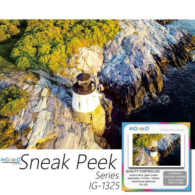 Ingooood-Jigsaw Puzzle 1000 Pieces-Sneak Peek Series-Guarding the lighthouse_IG-1325 Entertainment Toys for Adult Special Graduation or Birthday Gift Home Decor - Ingooood